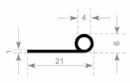 Volrubber profiel 21x6mm