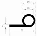 Volrubber profiel 35x18mm