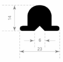 Stootprofiel 23x14mm