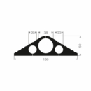 Volrubber kabelbrug 160x50mm L=1500mm