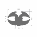 Volrubber profiel grijs