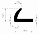 Volrubber profiel 19x14mm
