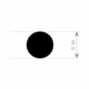 CR (neoprene) snoer 12mm
