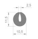 Mosrubber u-profiel 2,5mm