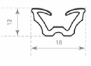 Gevlokt raamprofiel 18x12mm