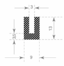 Mosrubber u-profiel 3mm