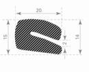 Mosrubber profiel 20x14mm