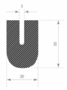 Mosrubber u-profiel 3mm