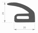 Mosrubber profiel 20x29mm