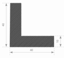 Mosrubber profiel 40x40mm
