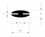 Volrubber H-profiel