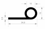 Volrubber profiel 35x15mm