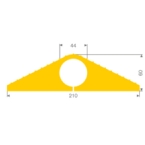 Volrubber kabelbrug 210x60mm L=1500mm