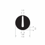 Volrubber u-profiel 1-1,5mm