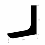 Volrubber profiel 100x100mm