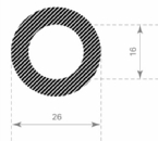 Mosrubber slang 16x26mm