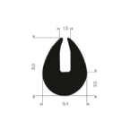 Volrubber u-profiel 1,5mm