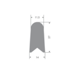 Siliconen profiel 14x27mm