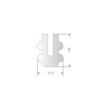 Siliconen U-profiel 11,7x15mm