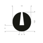 Volrubber u-profiel 3mm