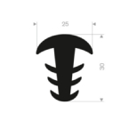 Volrubber T-profiel