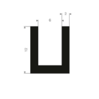 Volrubber u-profiel 6mm