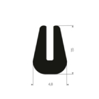 Volrubber u-profiel 1mm