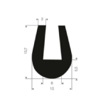 Volrubber u-profiel 6mm